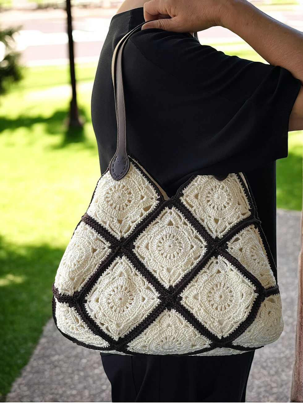 Miniatura: Media Margot bag profilo marrone e granny Panna