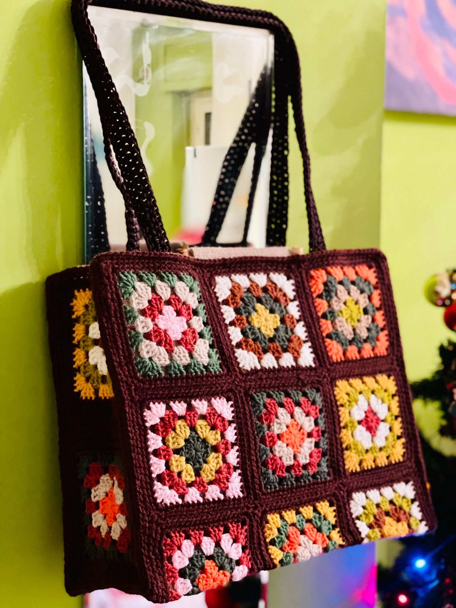 Granny x9 Lana con tracolle all'uncinetto