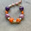 Miniatura: Bracciale in ceramica viola, lilla e arancio
