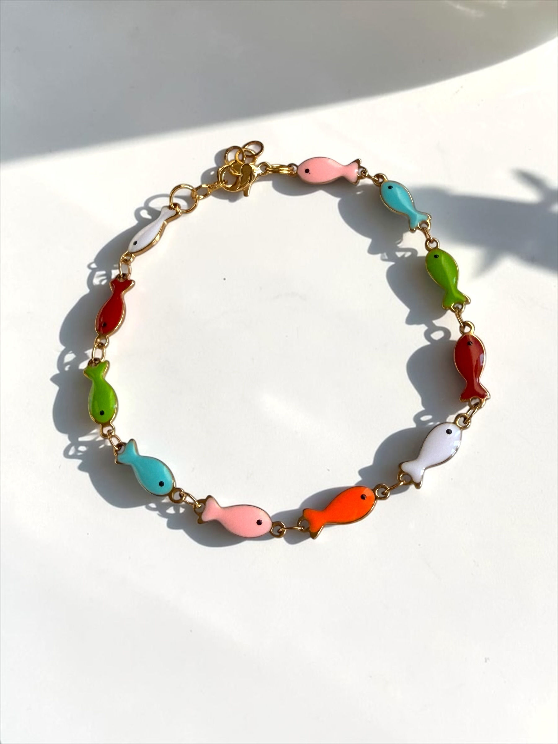 Braccialetto pesci multicolore acciaio