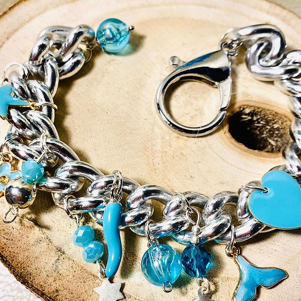 Miniatura: Bracciale charms turchesi