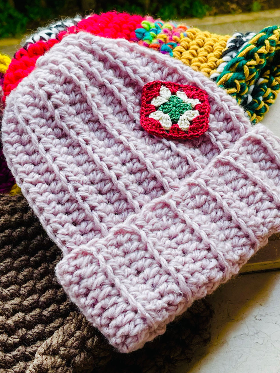 Cappello lana basic con granny