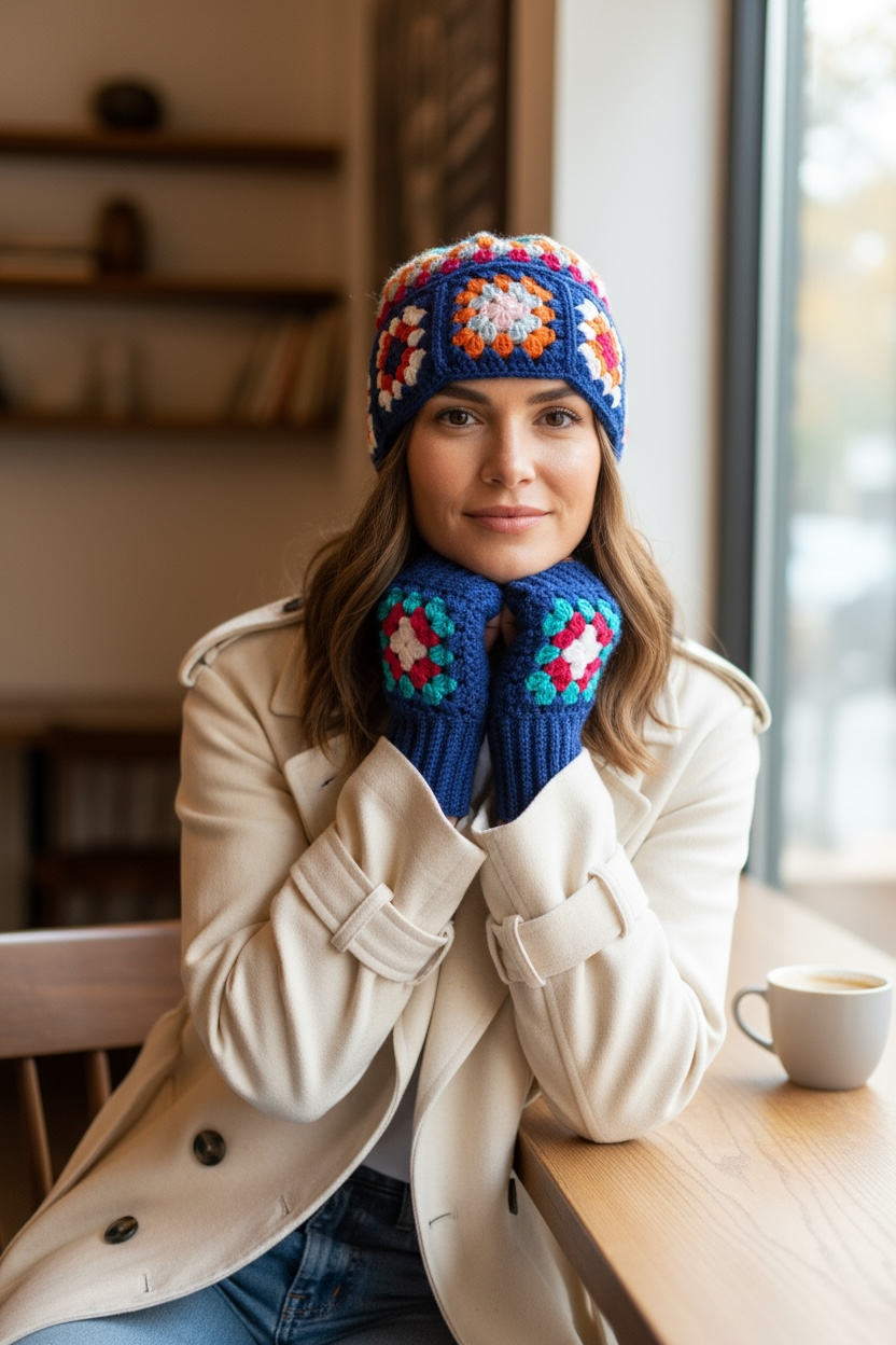 Miniatura: Cappello e guanti Granny