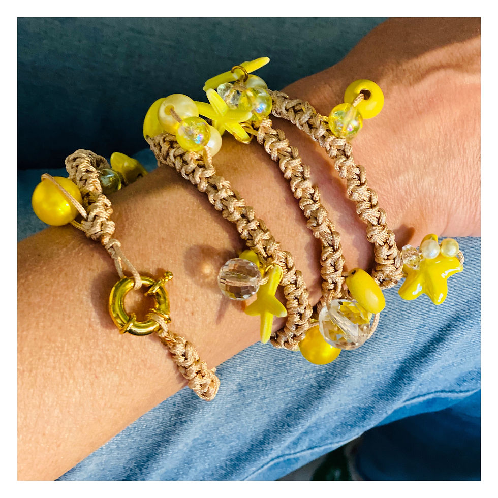 Miniatura: Bracciale/collana in cordino e charms