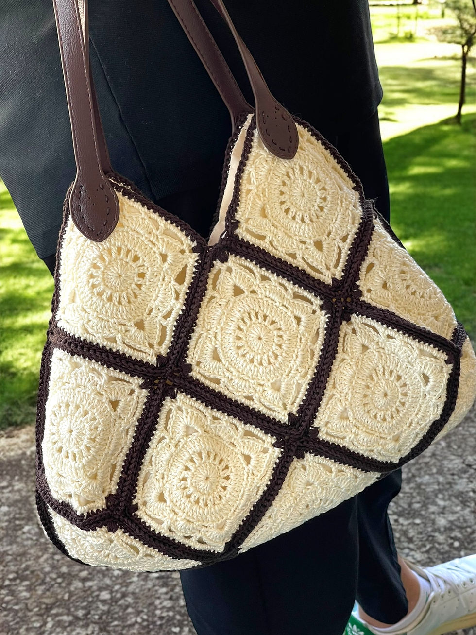 Miniatura: Media Margot bag profilo marrone e granny Panna