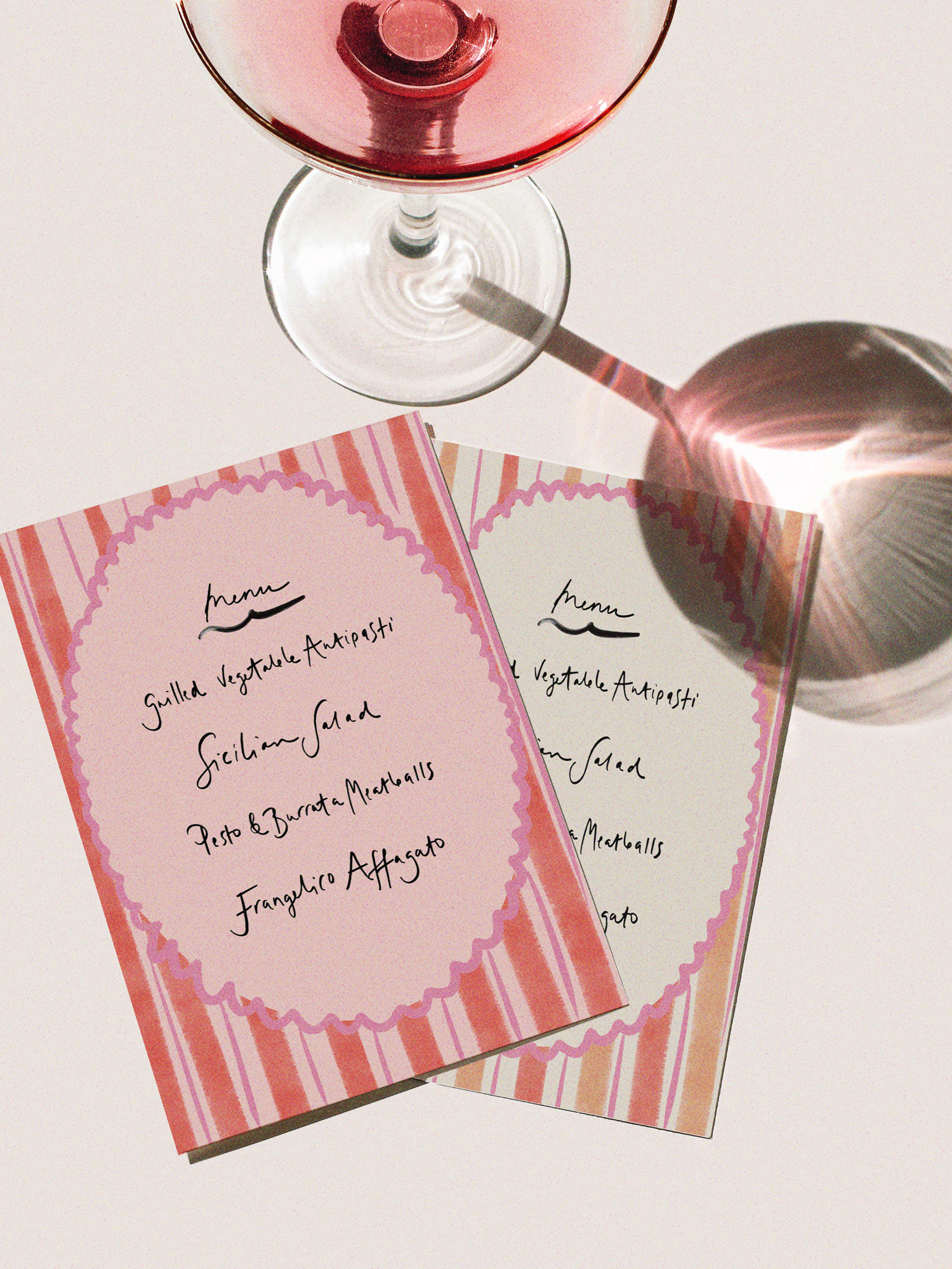 Abigail's Party Pastel Menu - Set of 10
