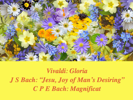 Vivaldi Gloria &CPE Bach Magnificat sure to delight audience!