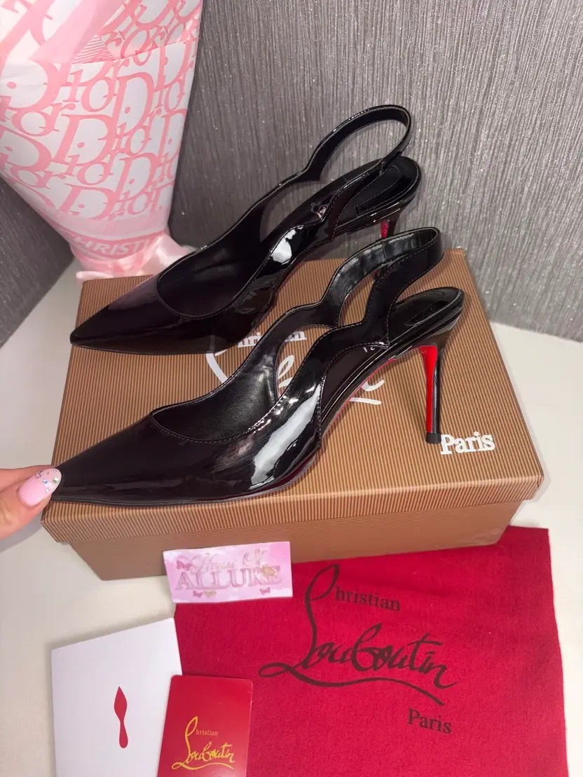 Black Slingback Mule L Heels (PRE ORDER)