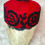 Thumbnail: Pepper Red colored italian velvet cap designed with black beads