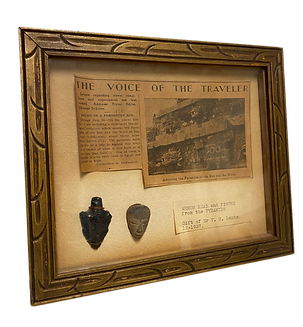 Arrow Head and Figure Head from the Pyramids in Mexico