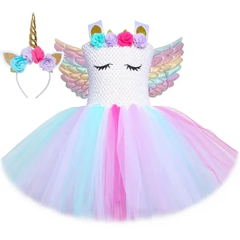 Thumbnail: Girls Princess Unicorn Tutu Dress