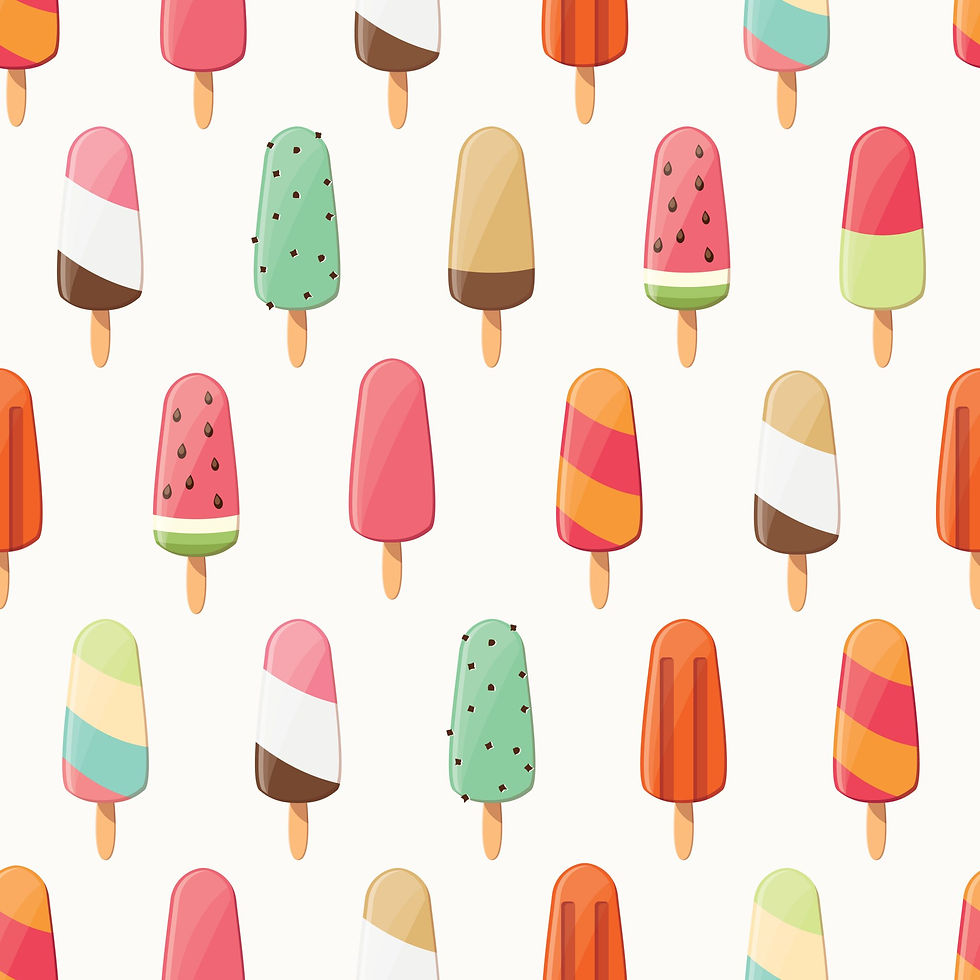 Ice cream seamless pattern, colorful summer background, deliciou