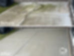 Before and after professional concrete patio cleaning in Indianapolis, showing the removal of dark algae and moss.