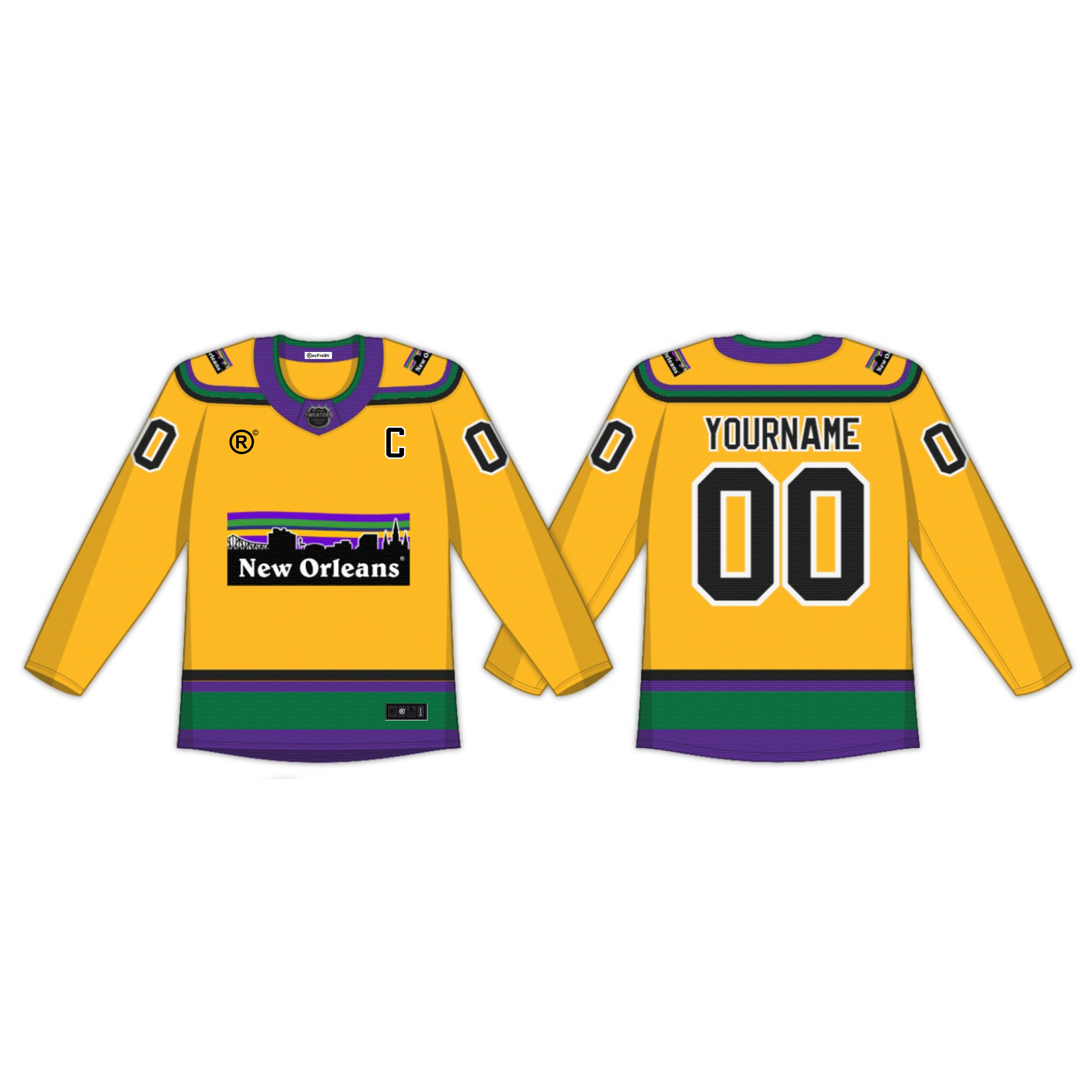 New Orleans Mardi Gras Custom Hockey Jersey