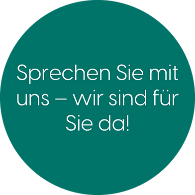 Icon mit der Beschriftung: Sprechen Sie mit uns, wir sind für Sie da!