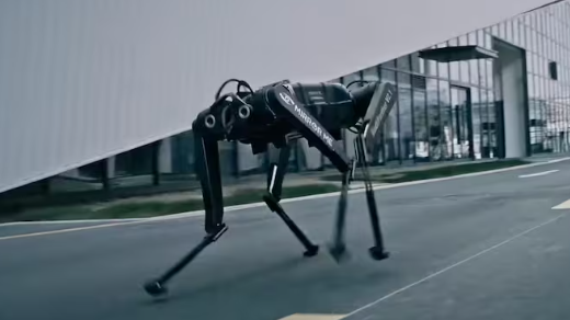 A robotic dog designed to sprint faster than human athletes, revolutionizing the world of robotics and performance.
