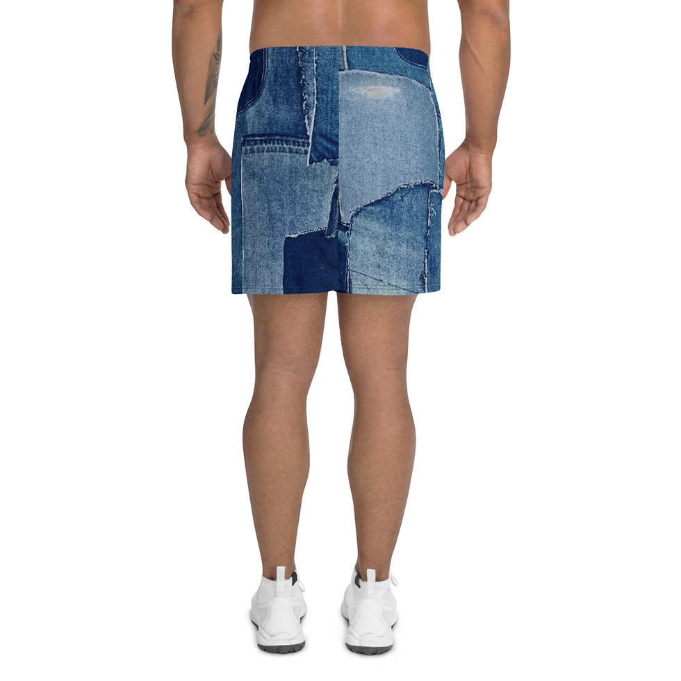 TREKK-EX ® "Upcycled Denim" Men's Athletic Long Shorts