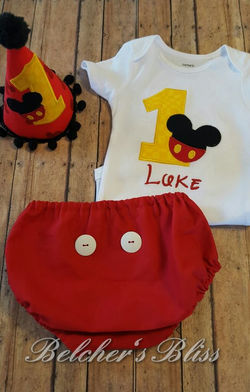 Birthday Hat, Diaper Cover