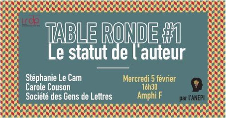 Le Statut de l'auteur - Table Ronde organisée par l'ANEPI
