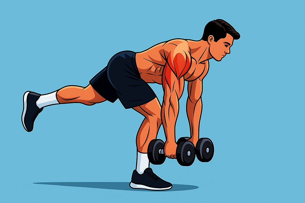Athlete performing a single-leg Romanian deadlift with dumbbells to build leg strength, balance, and injury resilience for tennis performance.