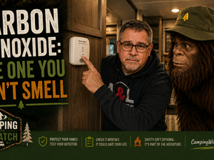 Joe Squatch Stanford testing an RV carbon monoxide detector near Murfreesboro TN
