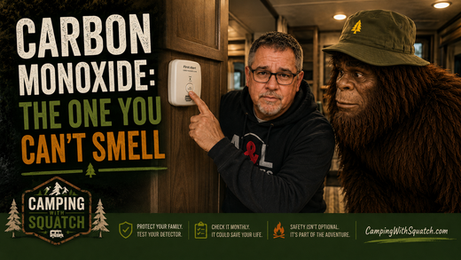 Joe Squatch Stanford testing an RV carbon monoxide detector near Murfreesboro TN