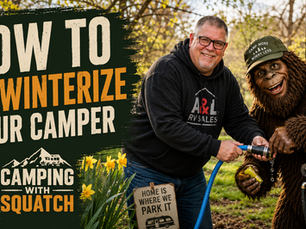 Joe Squatch Stanford de-winterizing a camper for spring near Murfreesboro TN