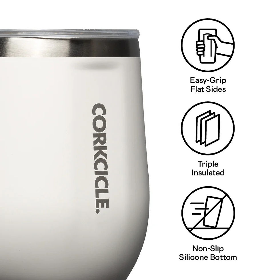 Küçük resim: Corkcicle Termos Stemless Cup 350ml Oat Milk