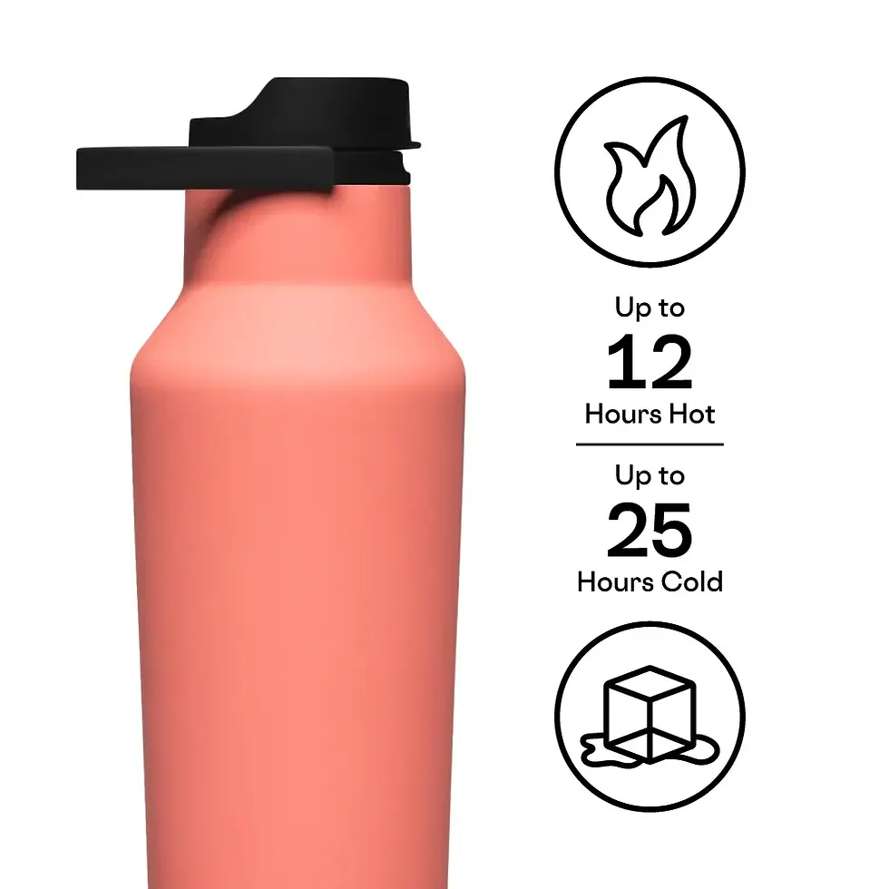Küçük resim: Corkcicle Termos - Sport Canteen - 590 ml - Neon Lights Coral