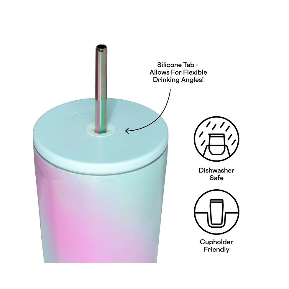 Küçük resim: Corkcicle Termos - Cold Cup With Straw - 710ml - Unicorn Wonderland