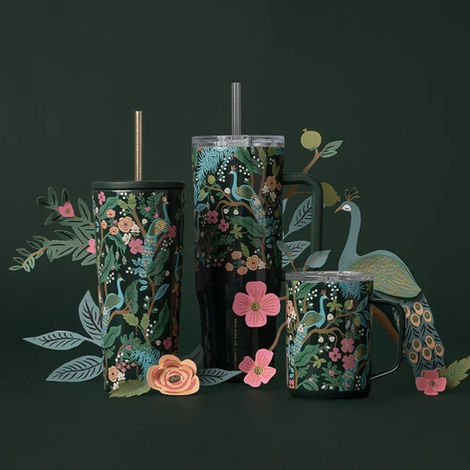 rifle-paper-co-lisansli-corkcicle-cicekli-celik-termos