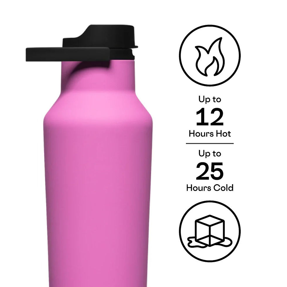 Küçük resim: Corkcicle Termos - Sport Canteen - 590 ml - Dark Pink