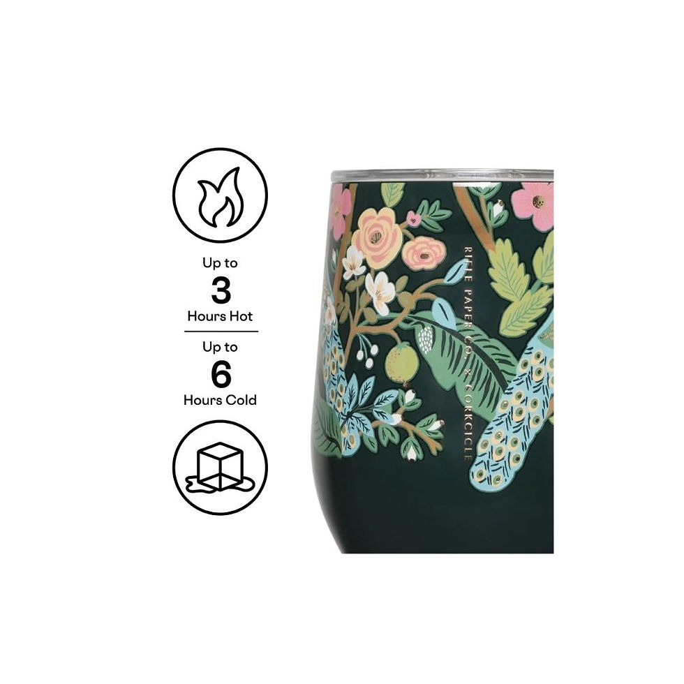 Küçük resim: Rifle Paper Co. Termos - Stemless Cup - 350ml - Peacock Blue