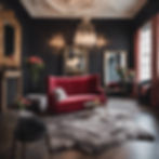modern speakeasy studio with full body mirror and velvet loveseat.jpg