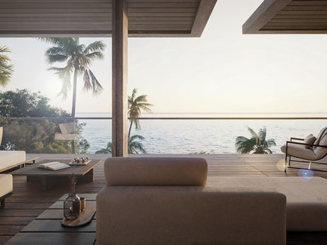 Visualization of roof terrace near sea