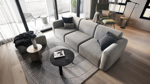 Visualization of minimalist living room