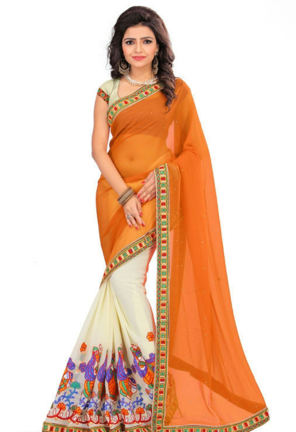 Gorgette Embroidery Saree