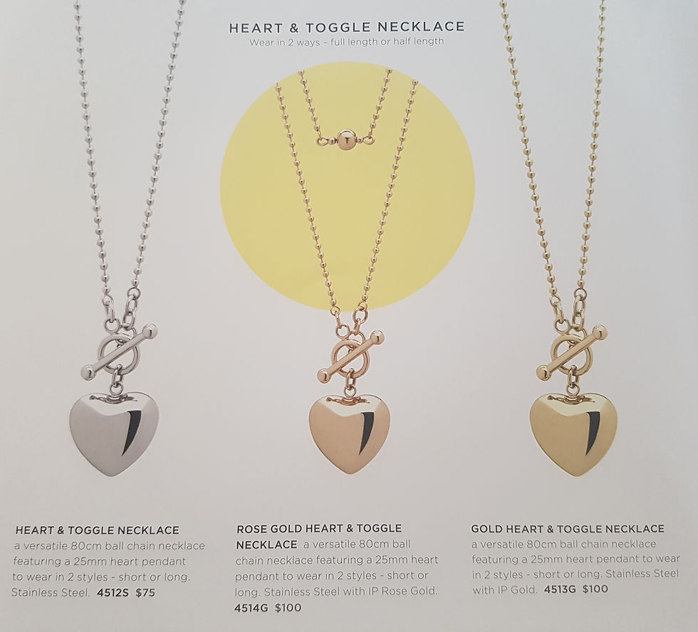 Thumbnail: HEART & TOGGLE NECKLACE (silver)