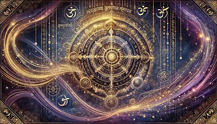DALL·E 2025-02-17 22.07.30 - A stunning, symbolic background infused with sacred Sanskrit