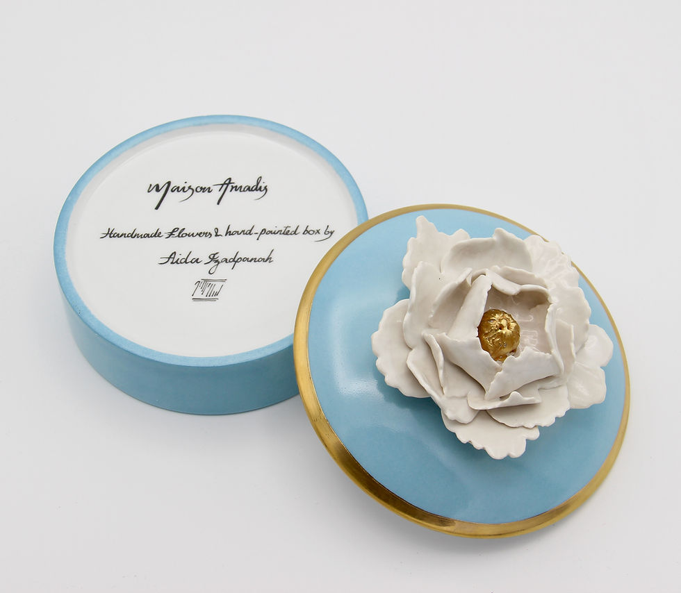 Thumbnail: Floral Sculptural Box with 24 karat Gold