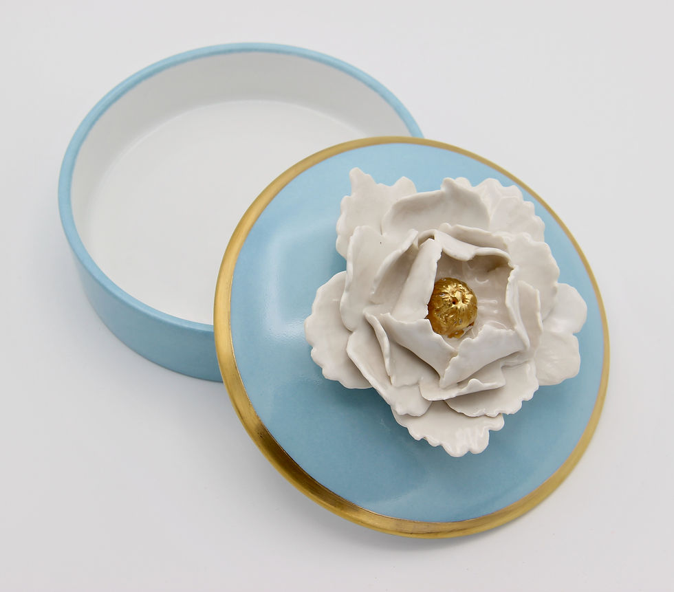 Thumbnail: Floral Sculptural Box with 24 karat Gold