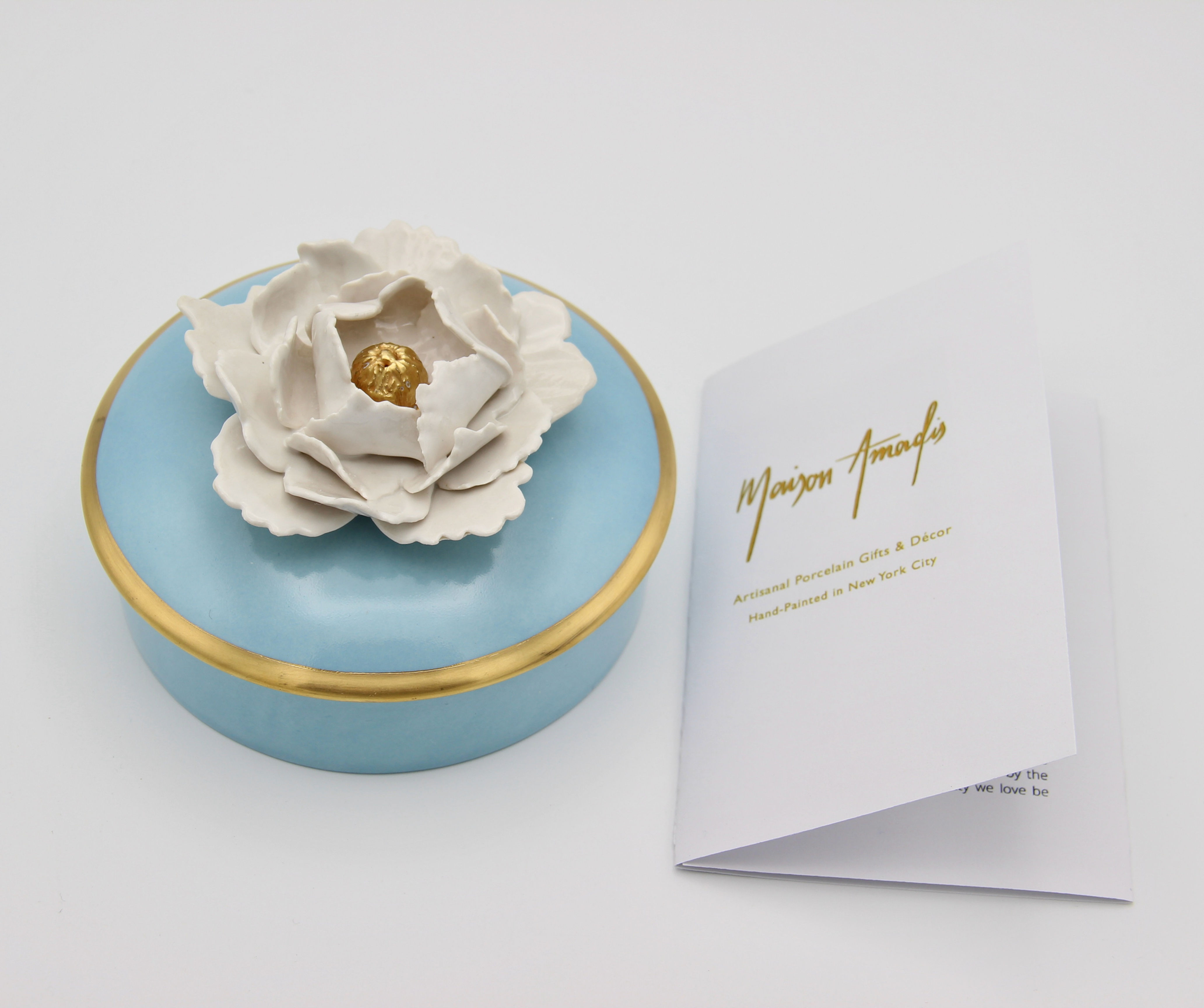 Floral Sculptural Box with 24 karat Gold