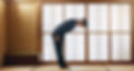 Bow, taekwondo or Asian man in dojo for martial arts for fitness, discipline or self defen