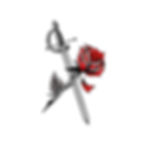 Rapier and rose traditional tattoo