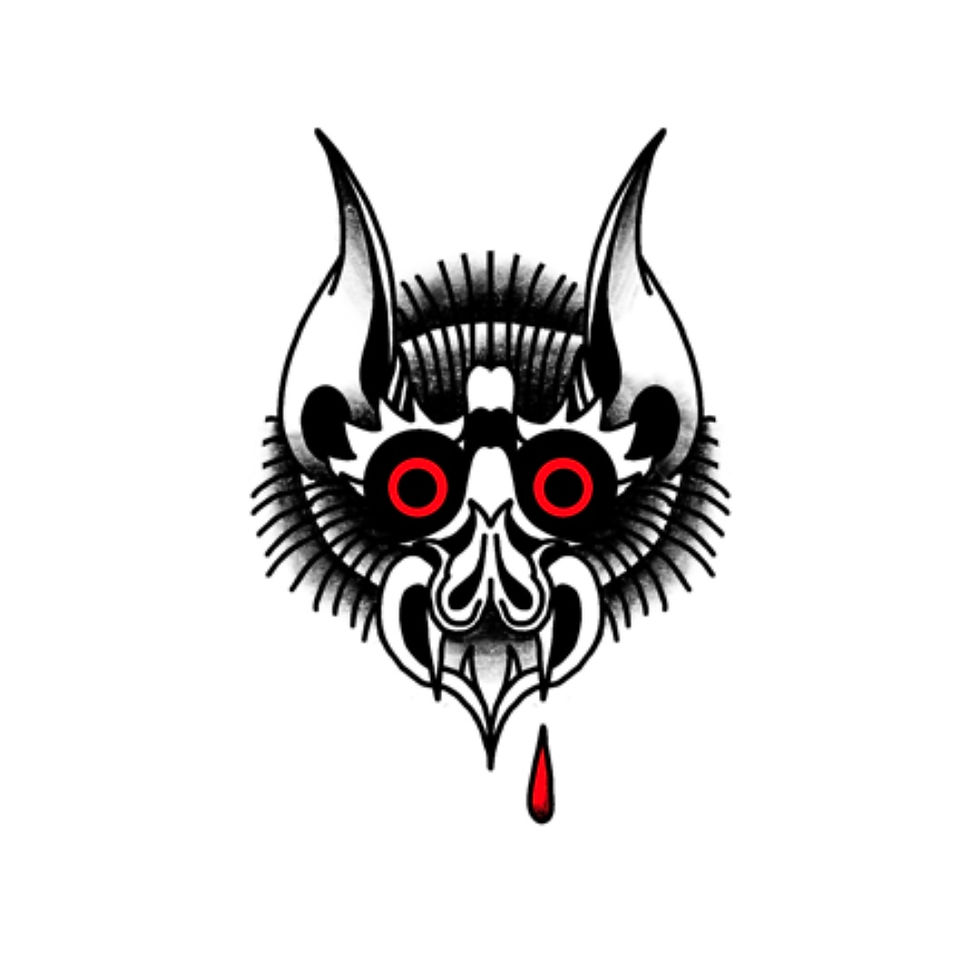 Bat traditional tattoo