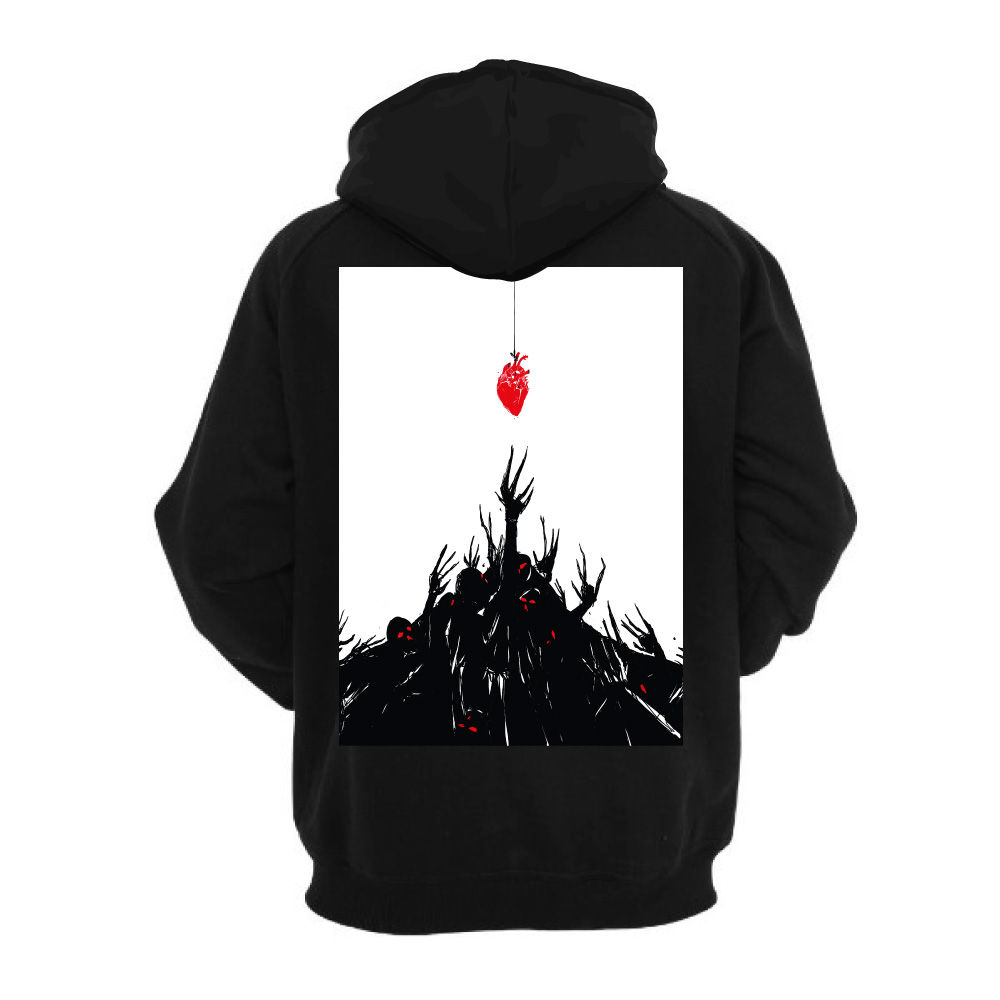 black hoody hundreds of zombies back