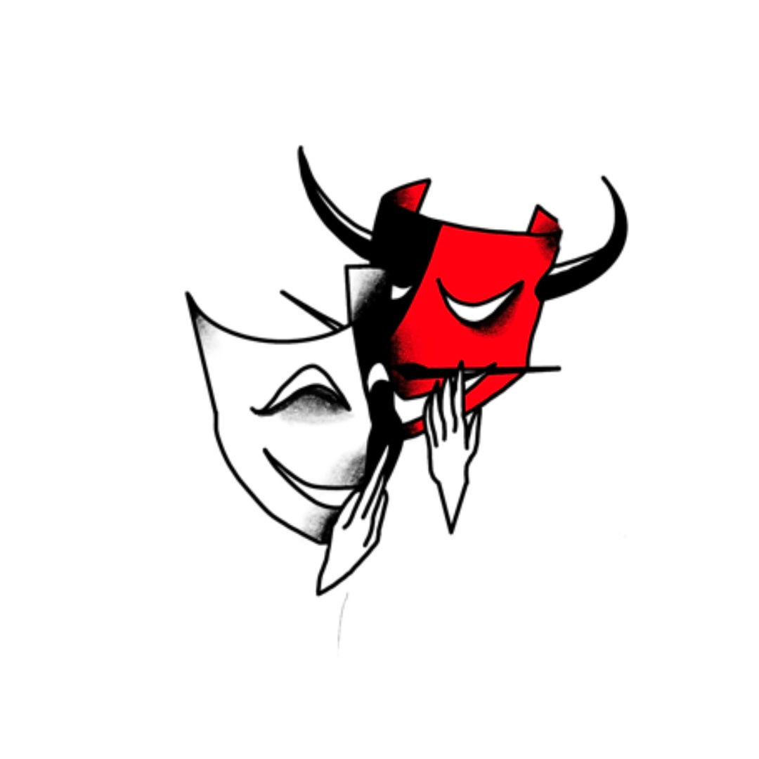 small devil traditional tattoo flash