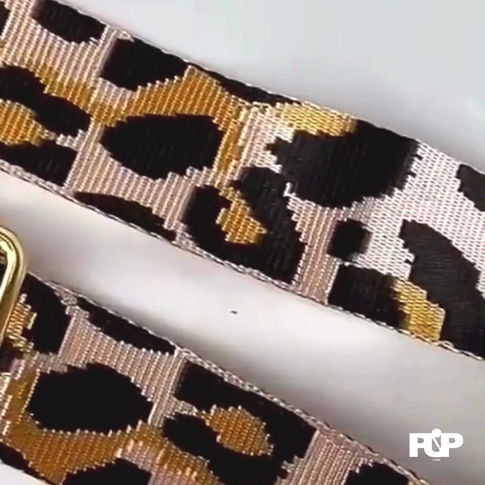 Miniature : Vidéo Détail tissu motif léopard pour sangle de sac banane et sac bandoulière