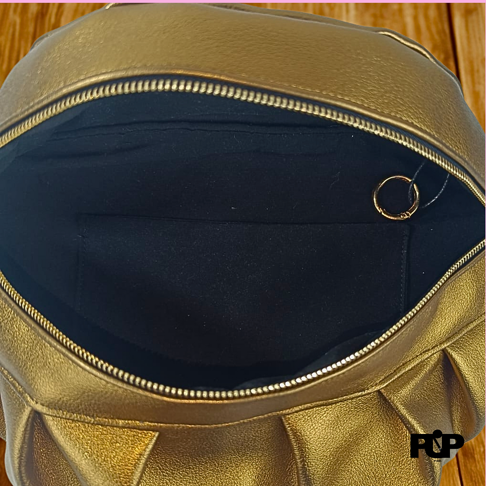 Miniature : Sac banane doré cuivré en simili-cuir avec doublure intérieure et poche zippée, accessoire femme pratique