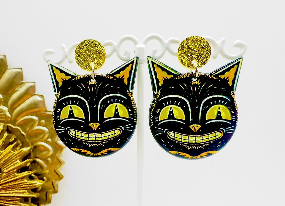 Miniature : Boucles d'oreilles Chat psychédélique #2